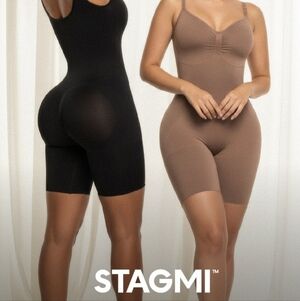 Body Faja Seamfree SMI7153 con Tirantes Ajustables y Media Pierna + Correa NEW!